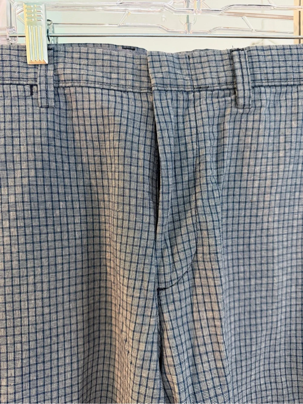 J Crew Men's Blue Basket Weave Patterned Performance Shorts